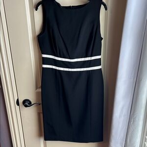 Evan Picone Black Dress with White Stripes